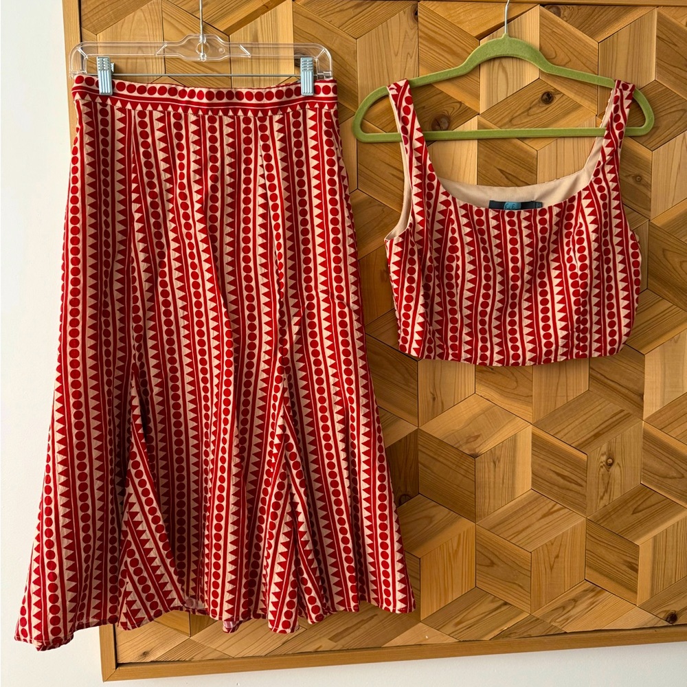 Crop top and High Waisted Skirt Set